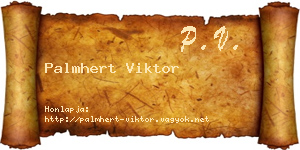 Palmhert Viktor névjegykártya